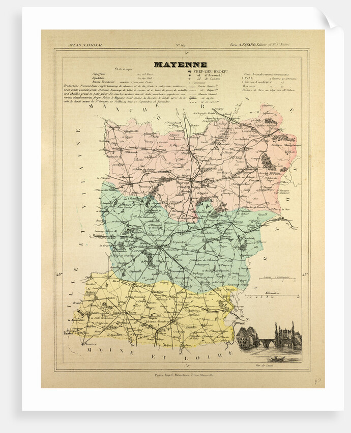 Map of Mayenne France by Anonymous
