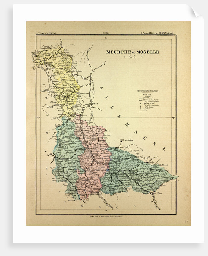 Map of Meurthe Et Moselle France by Anonymous