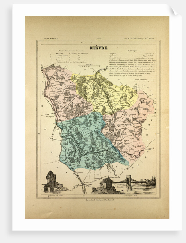 Map of Nièvre France by Anonymous