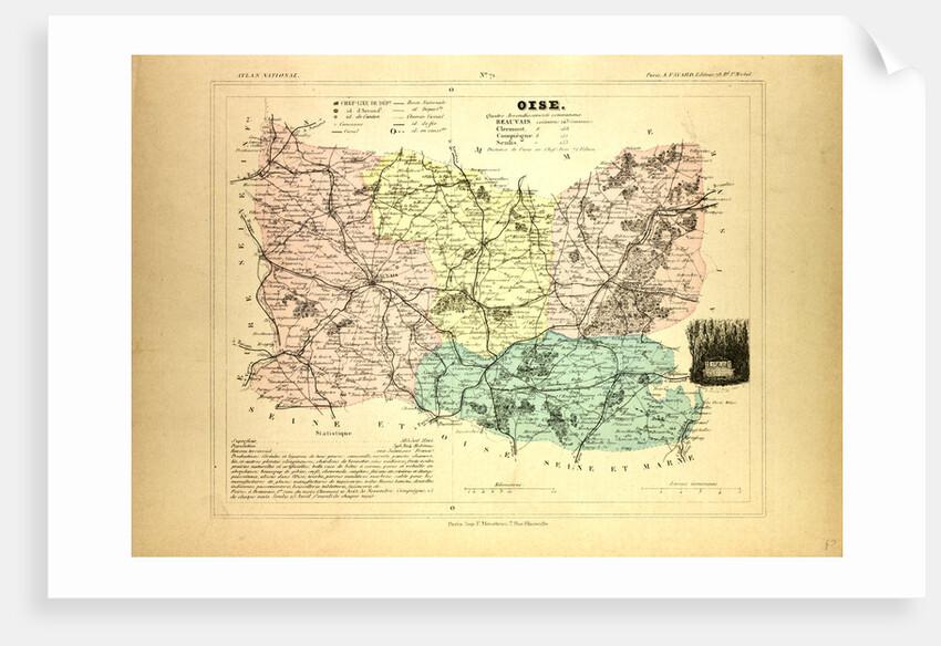 Map of Oise France by Anonymous