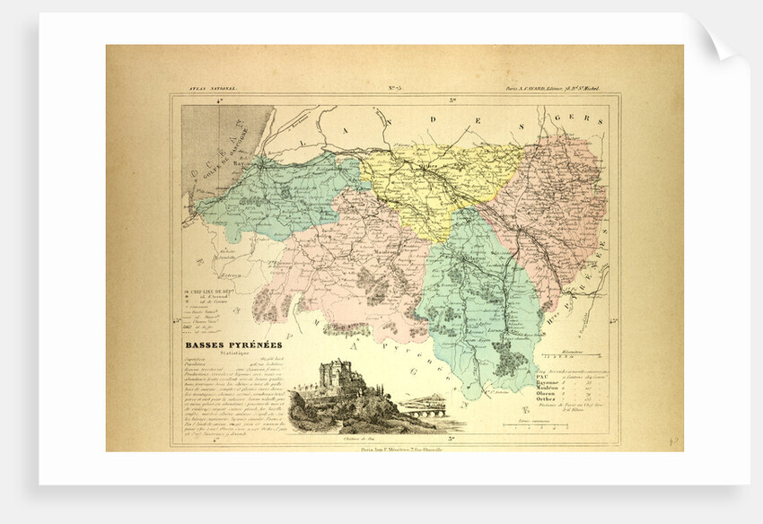Map of Basses Pyrénées France by Anonymous