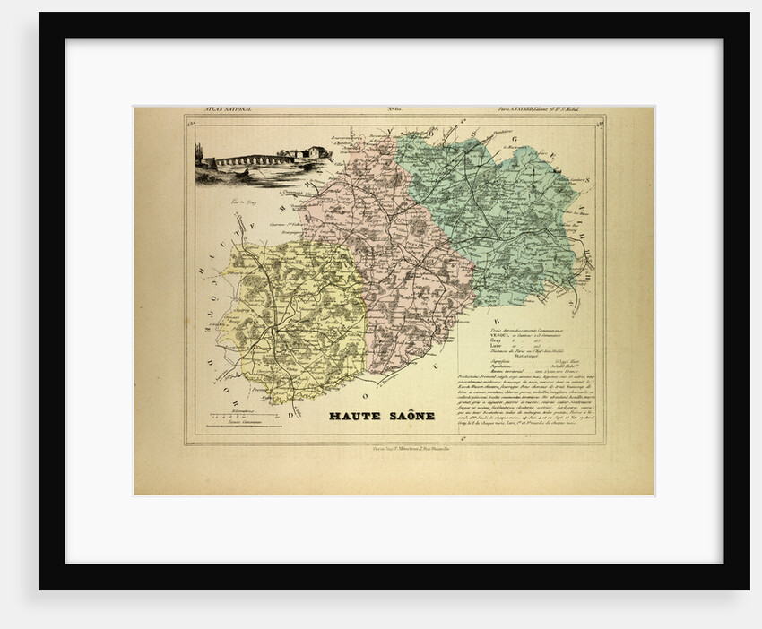Map of Haute Saône France by Anonymous