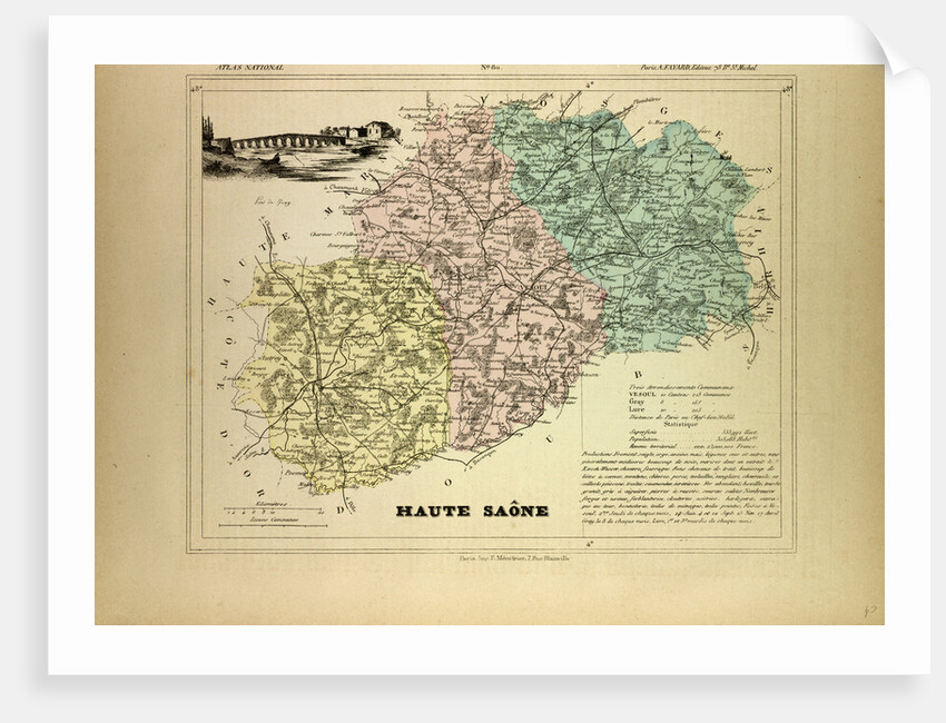 Map of Haute Saône France by Anonymous