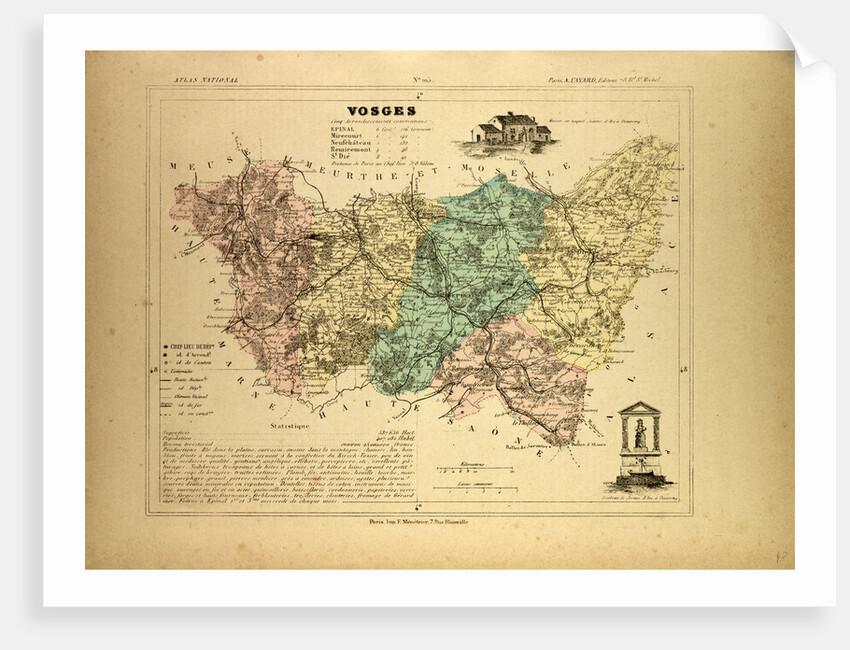 Map of Vosges France by Anonymous