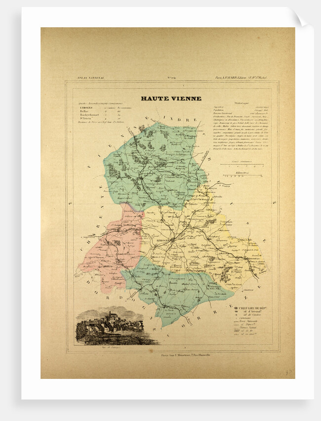 Map of Haute Vienne France by Anonymous