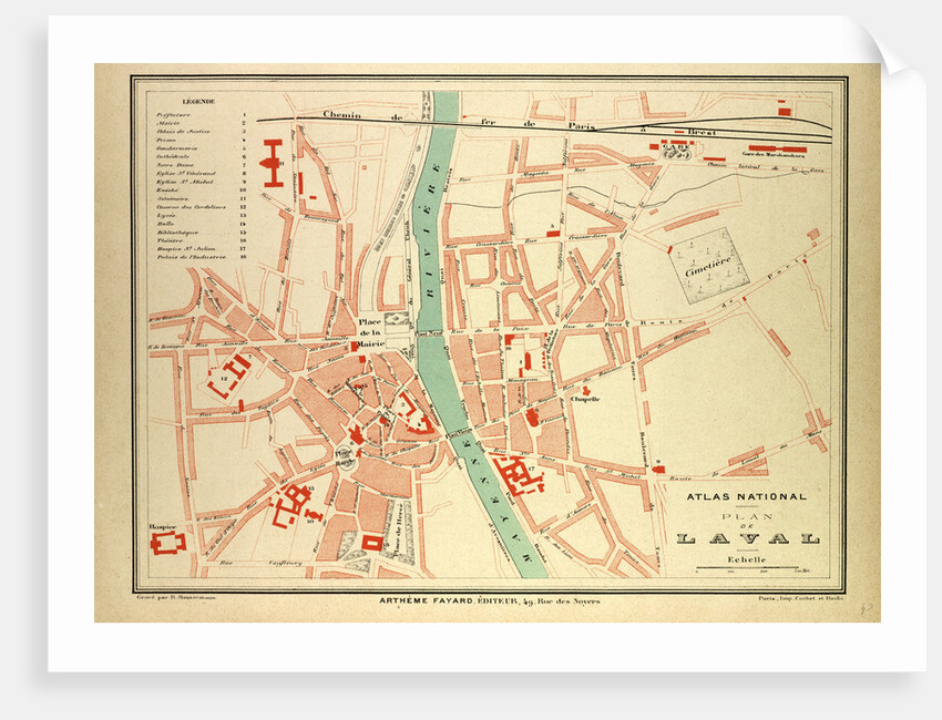 Map of Laval France by Anonymous