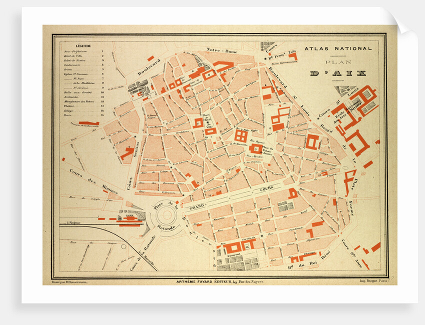 Map of Aix France by Anonymous