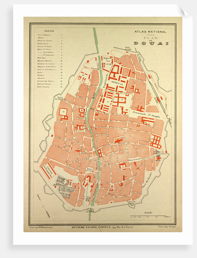 Map of Douai France by Anonymous