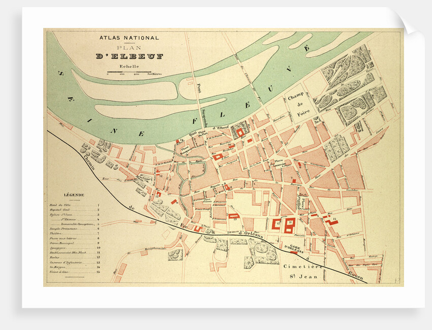 Map of Elbeuf France by Anonymous