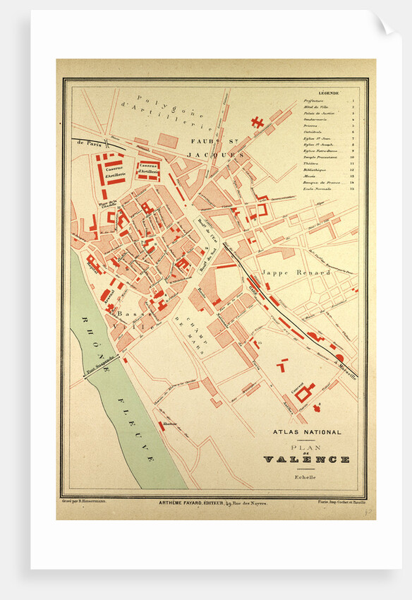 Map of Valence France by Anonymous