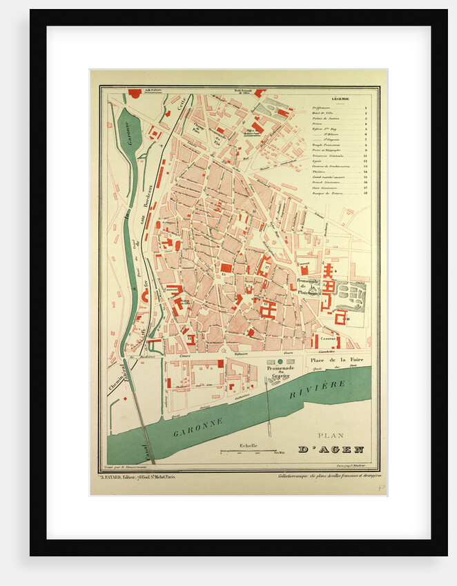 Map of Agen France by Anonymous