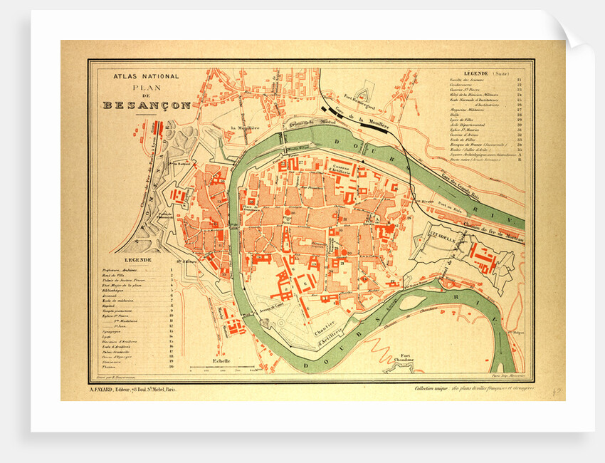 Map of Besançon France by Anonymous
