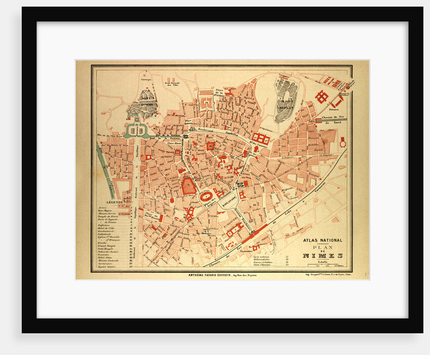 Map of Nimes France by Anonymous
