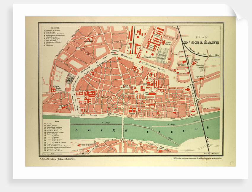 Map of Orléans France by Anonymous