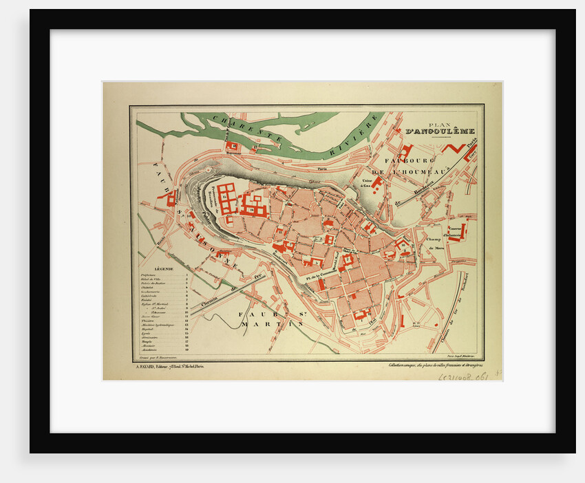 Map of Angoulême France by Anonymous