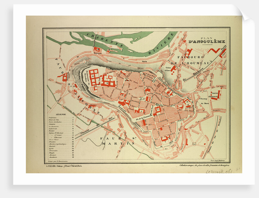 Map of Angoulême France by Anonymous