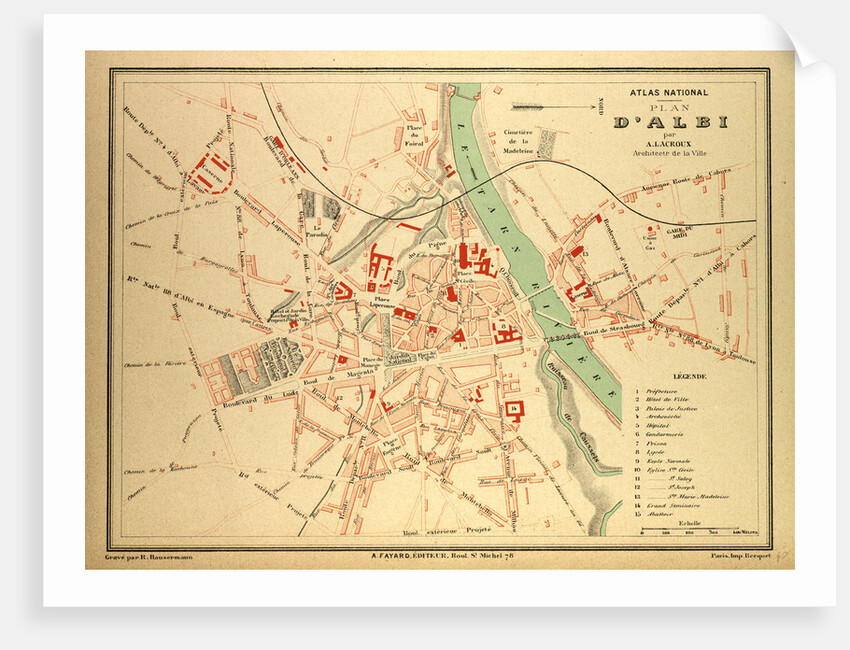 Map of Albi France by Anonymous