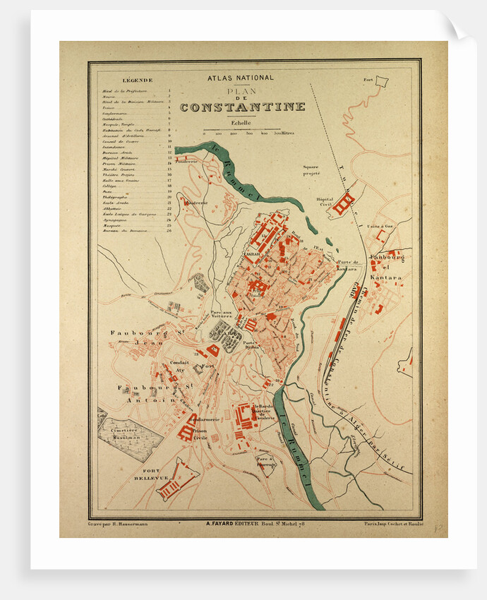 Map of Constantine France by Anonymous