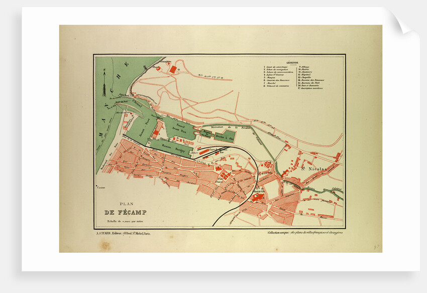 Map of Fécamp France by Anonymous