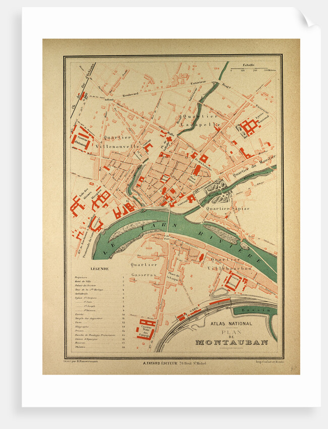Map of Montauban France by Anonymous