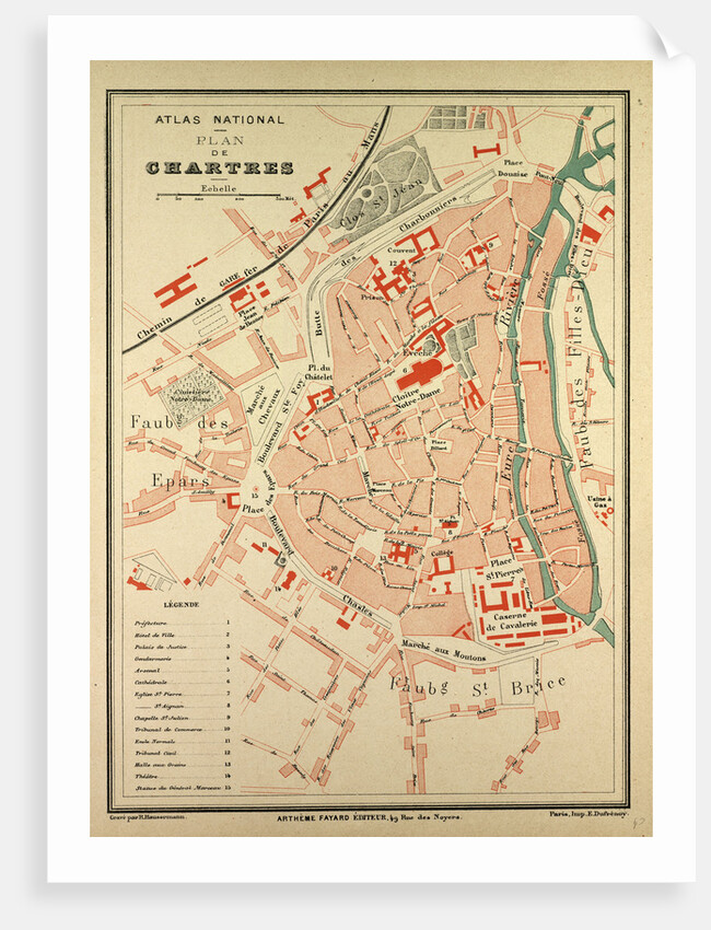 Map of Chartres France by Anonymous