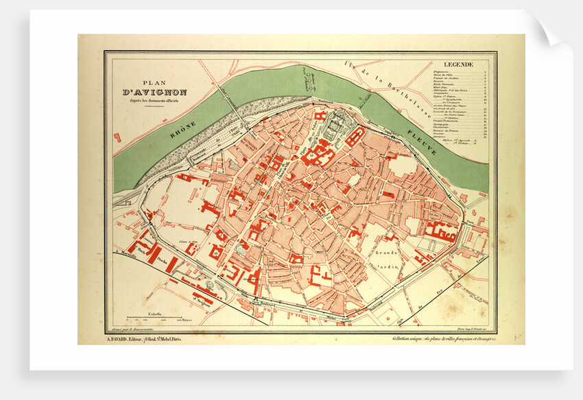 Map of Avignon France by Anonymous