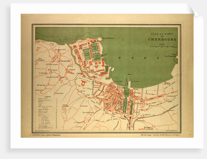 Map of Cherbourg France by Anonymous