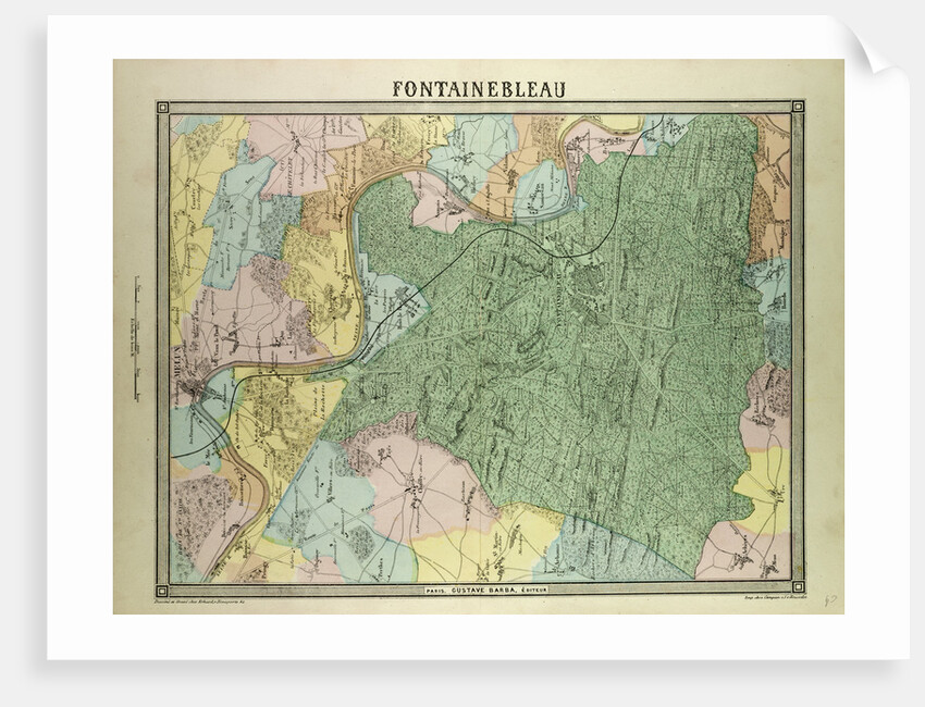 Map of Fontainebleau France by Anonymous