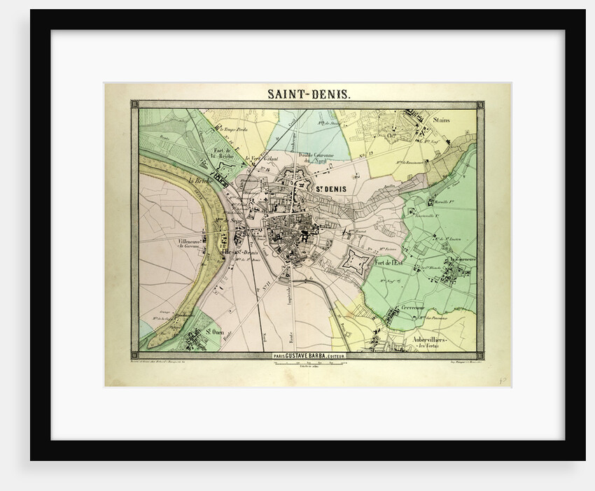 Map of Saint-Denis France by Anonymous