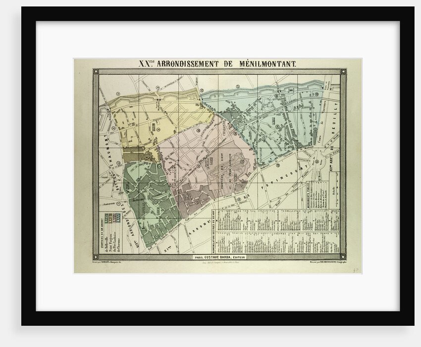 Map of 20th Arrondissement De Ménilmontant Paris France by Anonymous