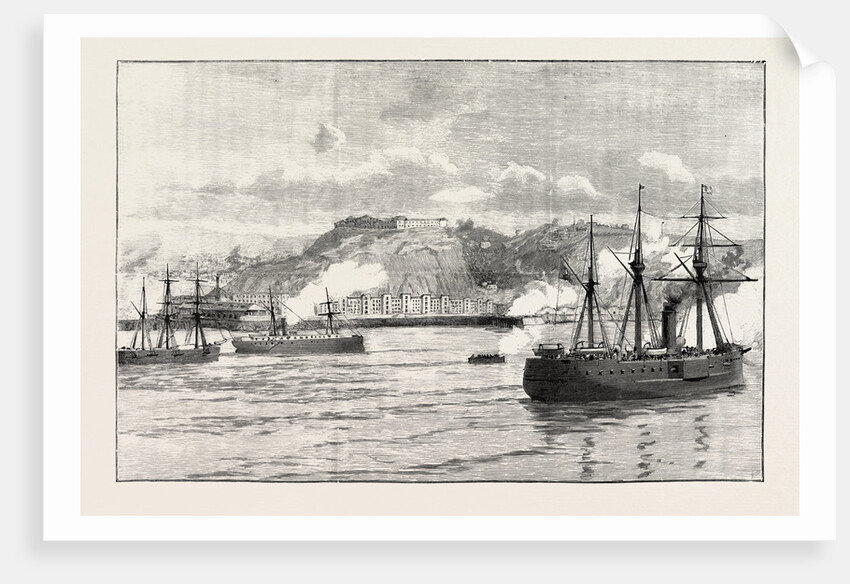 The Civil War in Chile Hostilities at Valparaiso: Exchange of Shots Between Shore Batteries and Chilian Ironclad Blanco Encalada 1891 by Anonymous