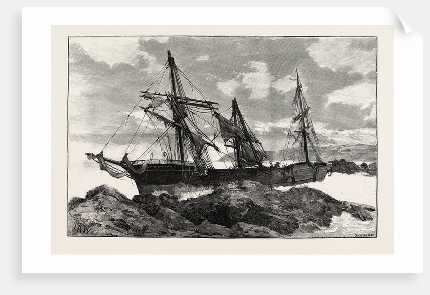 The Great Gale and Snow Storm: Wreck of the Bay of Panama Near Falmouth from a Sketch Ey H.S. Tuke by Anonymous