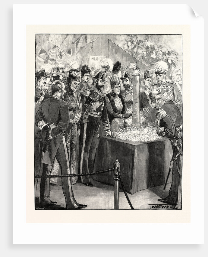 The Prince and Princess of Wales Opening the Naval Exhibition. by Anonymous