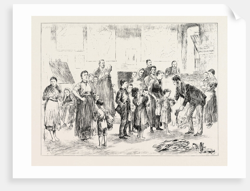 Clothing Poor Children in a West of Ireland Schoolhouse. by Anonymous