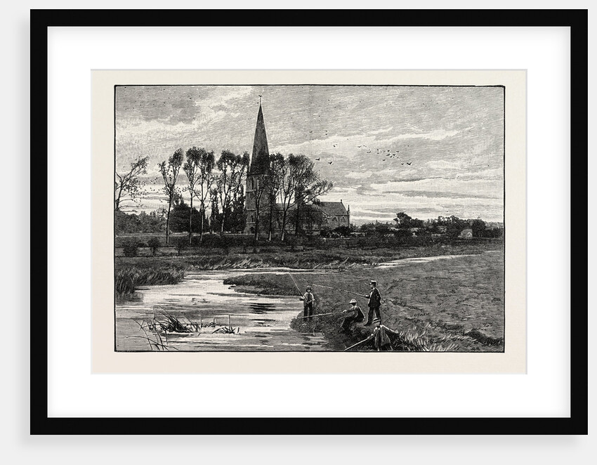 The Olney Church, from the Ouse by Anonymous