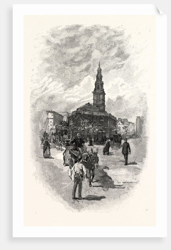 St. Clement Danes', from the East by Anonymous