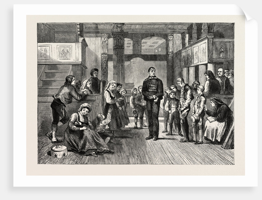 The Schoolmaster Catechising in Hitterdal Church by Anonymous