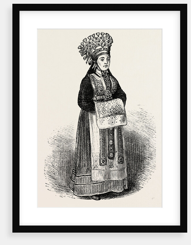 A Norwegian Bride Wearing Her Crown by Anonymous