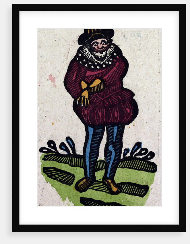 Illustration of English Tales Folk Tales and Ballads. A Man in Colourful Clothes Reaching for Something in His Pocket. by Anonymous