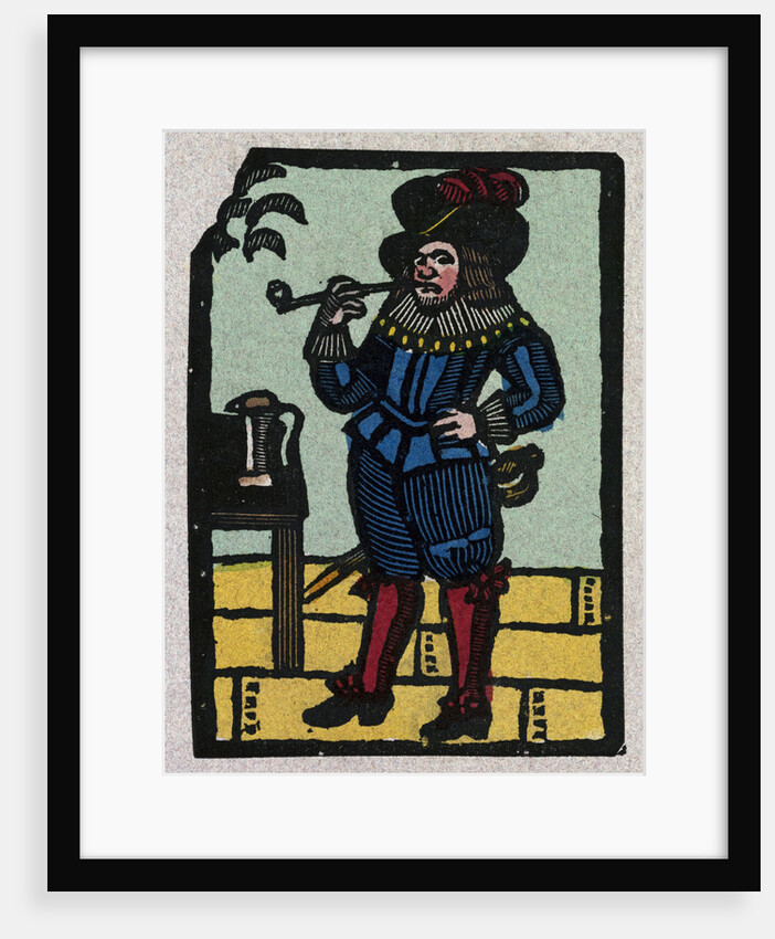 Illustration of English Tales Folk Tales and Ballads. A Man Wearing Colourful Clothes and Smoking a Pipe by Anonymous