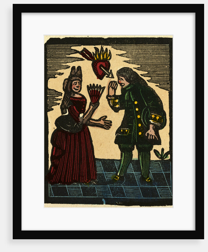Illustration of English Tales Folk Tales and Ballads. A Woman and a Man with above Them a Burning Heart Pierced by an Arrow by Anonymous