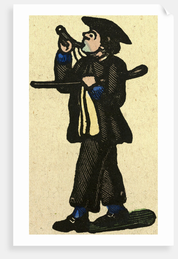 Illustration of English Tales Folk Tales and Ballads. A Man Blowing the Horn. Music by Anonymous