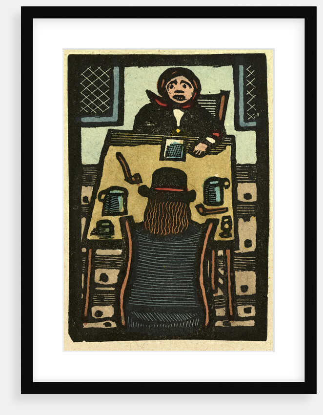 Illustration of English Tales Folk Tales and Ballads. Two People Sitting at a Table. Two Pipes and Two Mugs by Anonymous