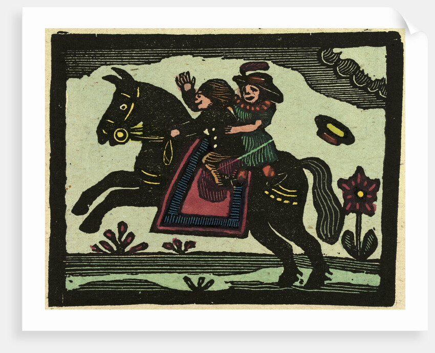 Illustration of English Tales Folk Tales and Ballads. Two Children on a Horse by Anonymous