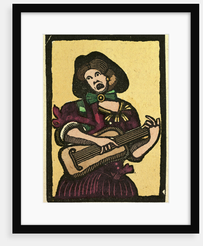 Illustration of English Tales Folk Tales and Ballads. A Woman Playing a Musical Instrument by Anonymous