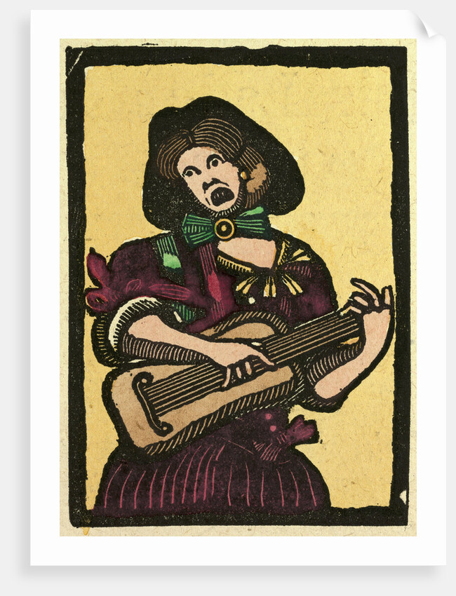 Illustration of English Tales Folk Tales and Ballads. A Woman Playing a Musical Instrument by Anonymous