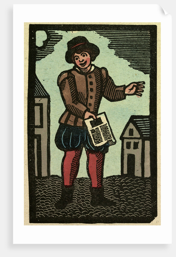 Illustration of English Tales Folk Tales and Ballads. A Man Showing a Piece of Paper by Anonymous