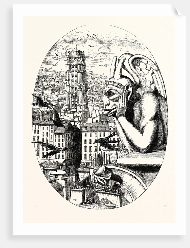 Le Stryge, the Grotesque at the Paris Notre Dame Cathedral, France by Anonymous