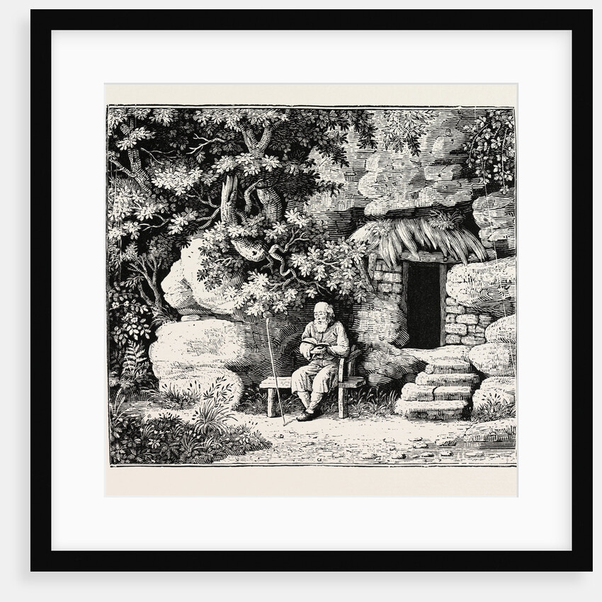 The Hermit at His Morning Devotions by Anonymous