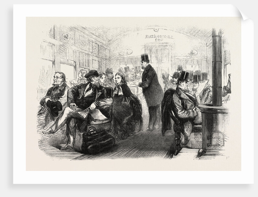 Interior of an American Railway Carriage 1861 by Anonymous